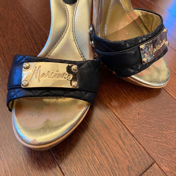 MARCIANO WOODEN STILETTO SANDALS - Picture 5 of 13